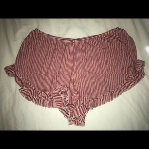 red striped flowy brandy shorts